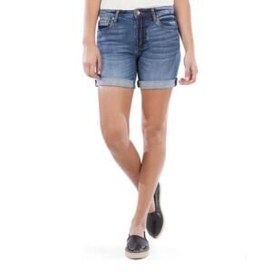Kut from the Kloth Lonnie Frayed Cuffed Boyfriend Denim Short Size 0 NWT